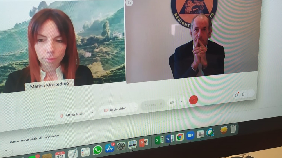 Montedoro e Zaia alla conferenza stampa di presentazione dei tre nuovi consiglieri dell'Associazione per la tutela del Sito Unesco delle Colline del Prosecco di Conegliano e Valdobbiadene